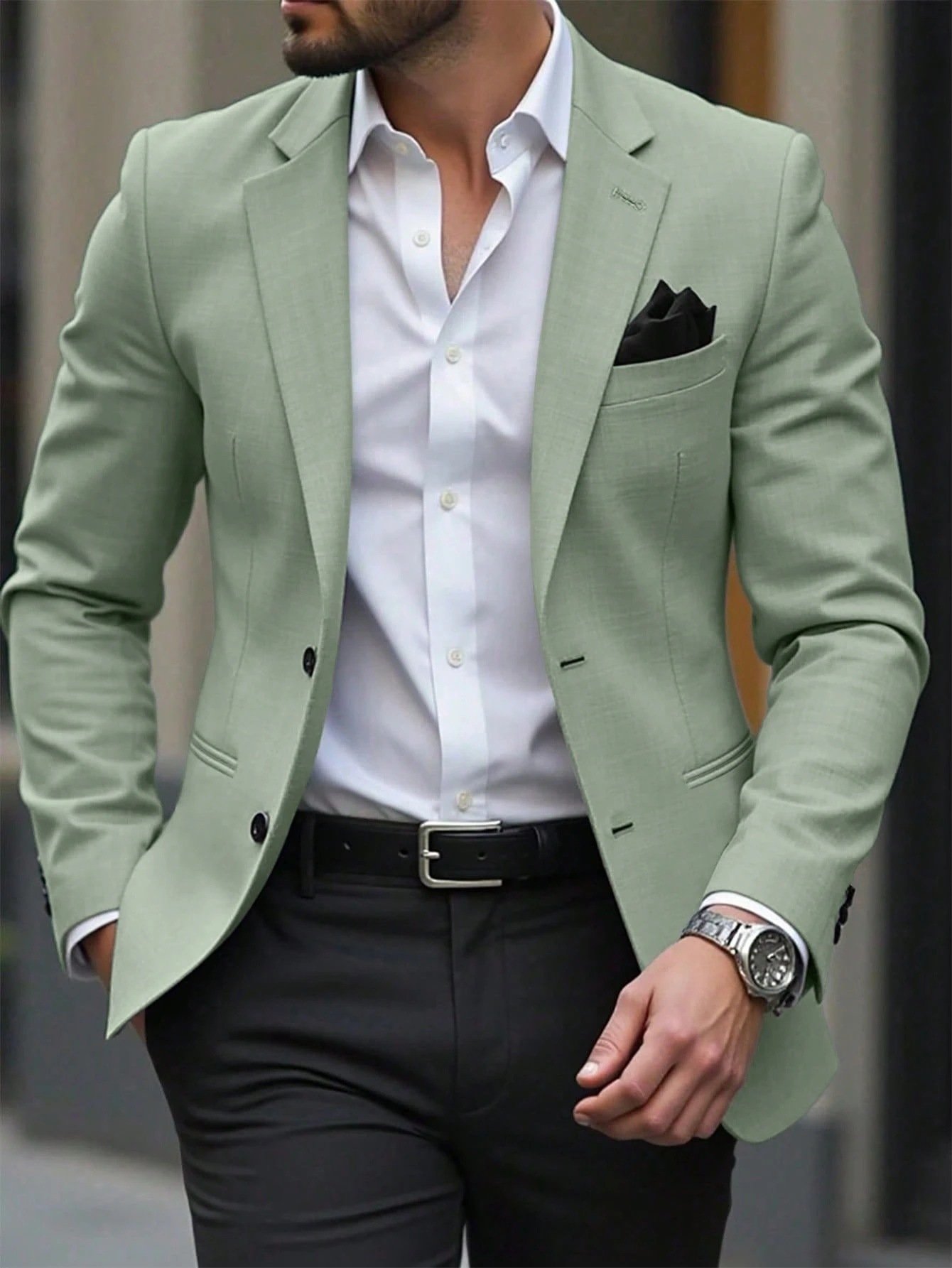 Men's Casual Light Business Suit Jacket - Image 6