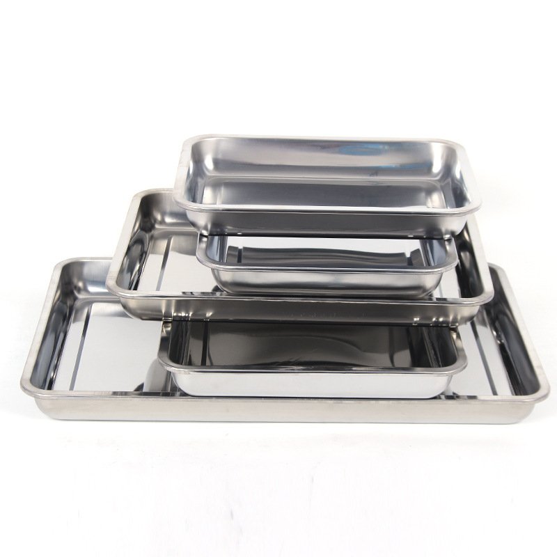 Stainless Steel Storage Trays Square Plate Thickening Pans Rectangular Tray Barbecue Deep Rice Dishes Bbq Kitchen Accessories - Image 4