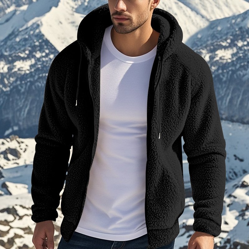 Men's Thickened Warm Double-sided Fleece Jacket Zipper - Image 6
