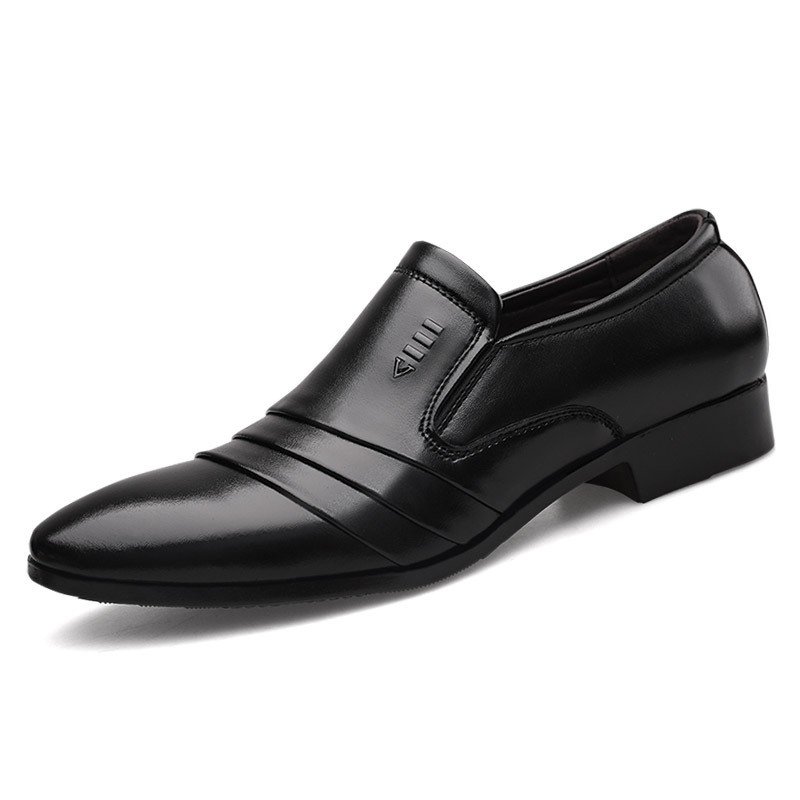 Mens Formal Business Leather Shoes Pointed Toe Slip-on Style - Image 7