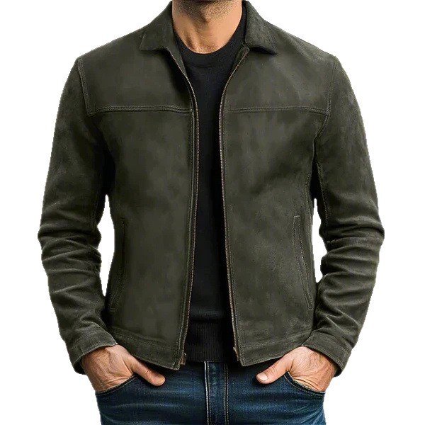 Men's Lapel Casual Trendy Leather Jacket - Image 4