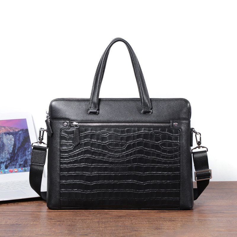 Double Zipper Compartment Briefcase For Men - Image 2