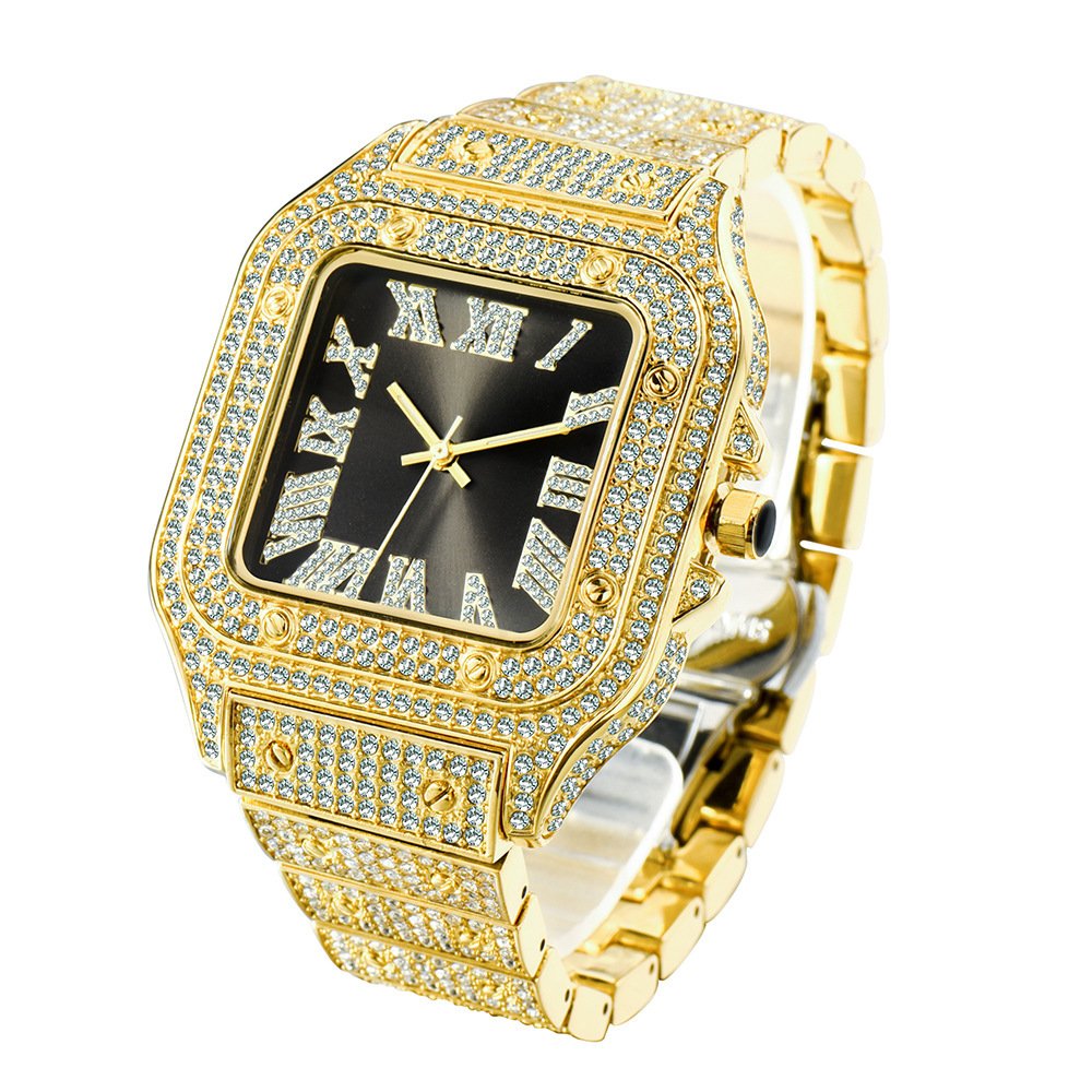 Fashion Hip Hop Diamond Full Diamond Square Men's Watch - Image 9