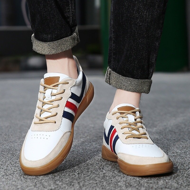 Mens Leather Sneakers With Built-In Height-Boosting Insoles And Tendon-Style Rubber Soles - Image 3