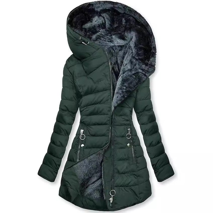 Slim-fit Cotton-padded Jacket Coat Hooded - Image 6