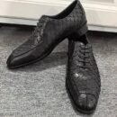 Business Formal Leather Shoes Dragon-scale Pattern Mens British Style