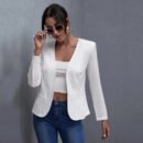 Womens Casual Short Solid-color Jacket