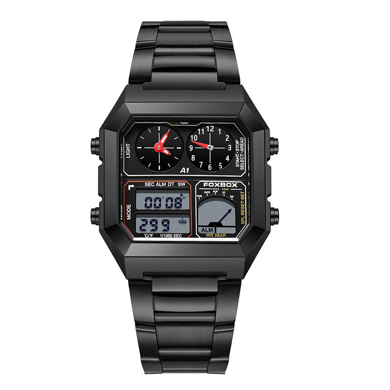 Dual Display Multifunctional Waterproof Alarm Clock Luminous Sports Chronographe Watch - Image 9