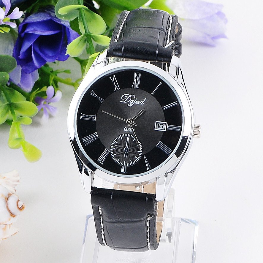 Calendar Leather Strap Quartz Trendy Mens Watch - Image 2