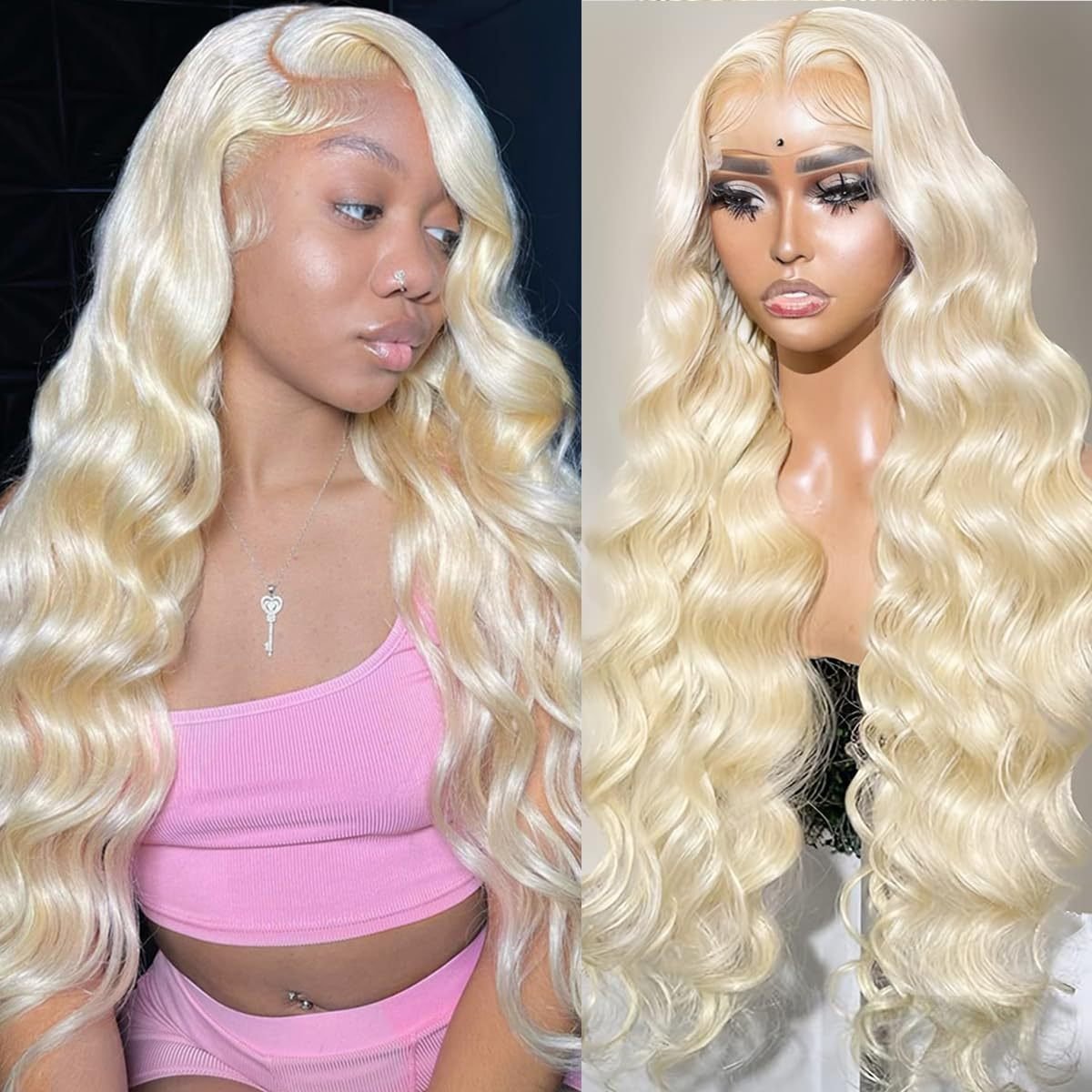 Lace Big Wave Long Curly Wig Head Cover - Image 4