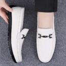 Mens Cowhide Soft-soled Casual Loafers