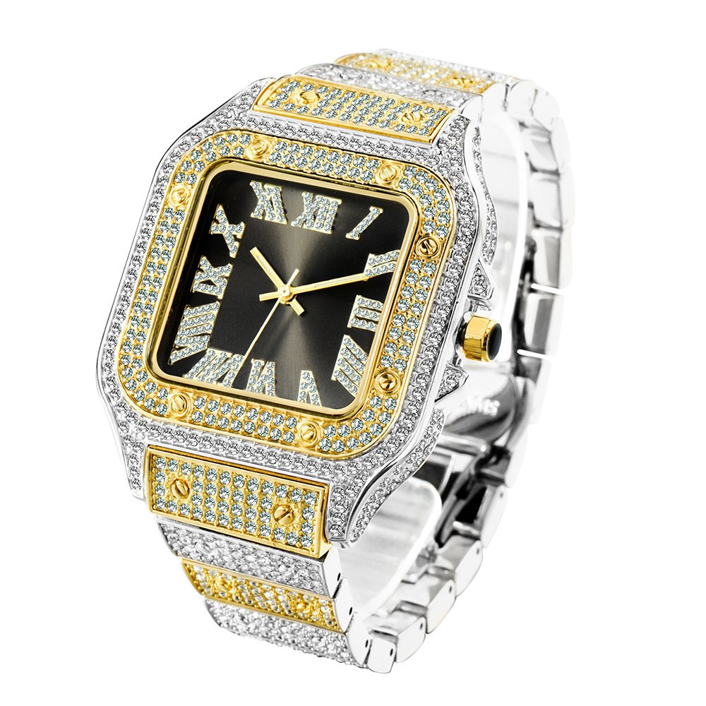 Fashion Hip Hop Diamond Full Diamond Square Men's Watch - Image 2