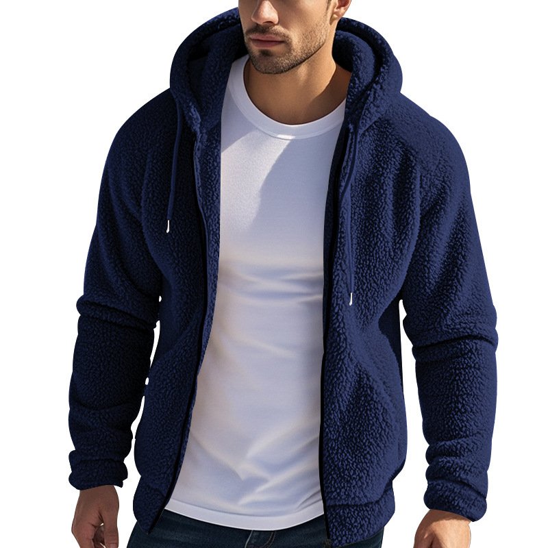 Men's Thickened Warm Double-sided Fleece Jacket Zipper - Image 7