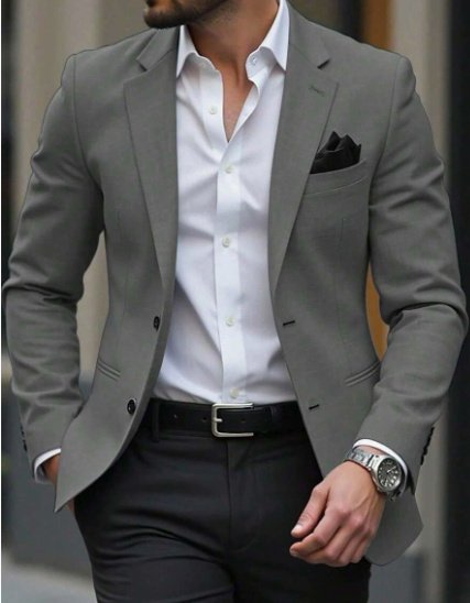Men's Casual Light Business Suit Jacket - Image 7
