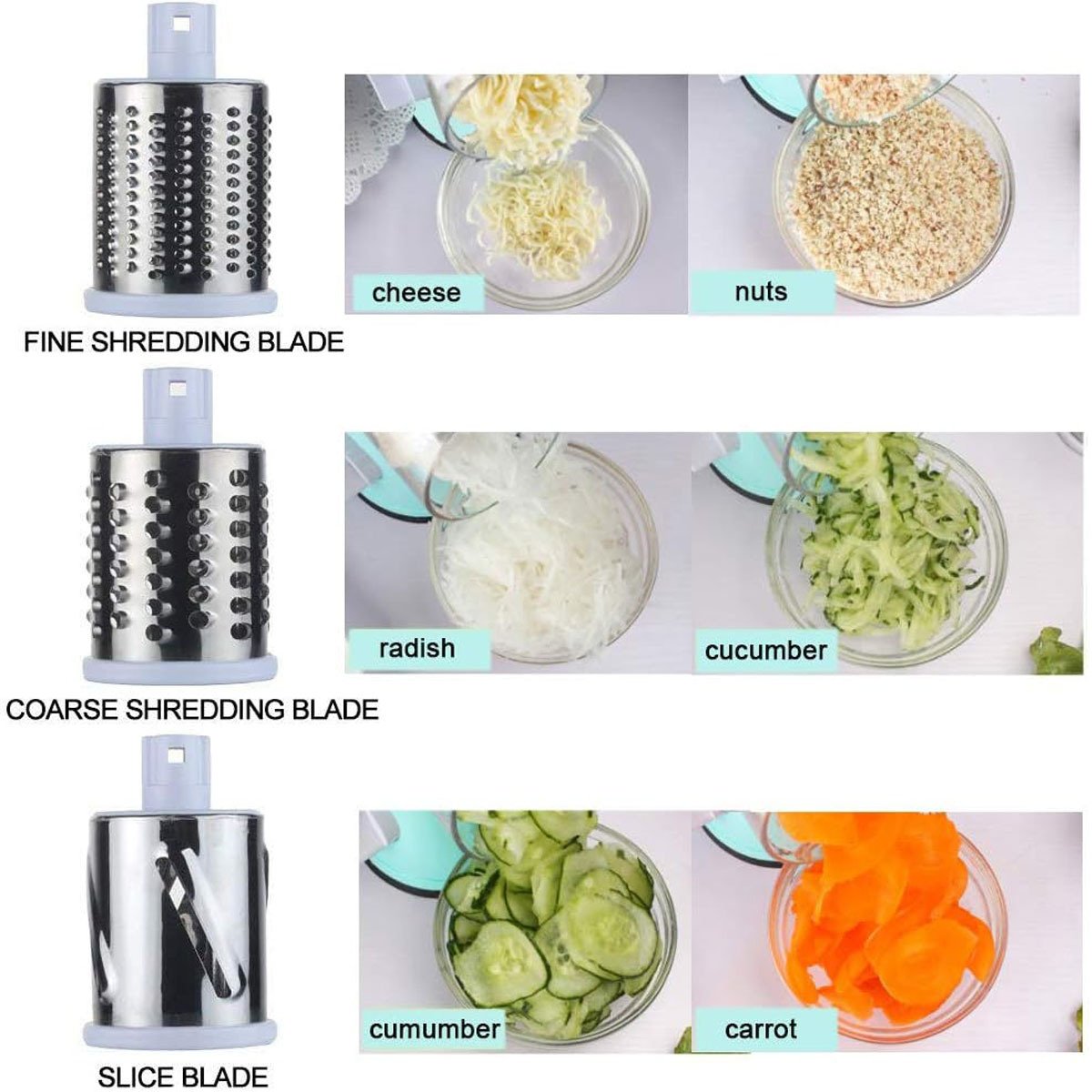 Manual Kitchen Accessories Multifunctional Round Mandoline Potato Slicer Vegetable Cutter Slicer Cheese Kitchen Gadgets - Image 2