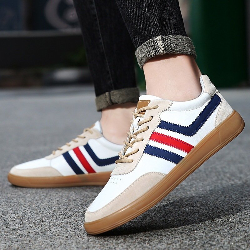 Mens Leather Sneakers With Built-In Height-Boosting Insoles And Tendon-Style Rubber Soles - Image 2
