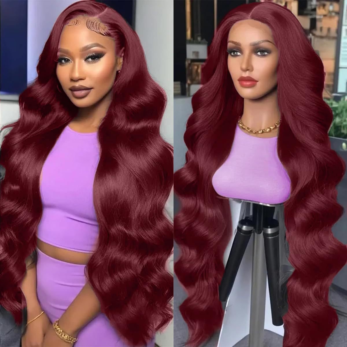Lace Big Wave Long Curly Wig Head Cover - Image 7