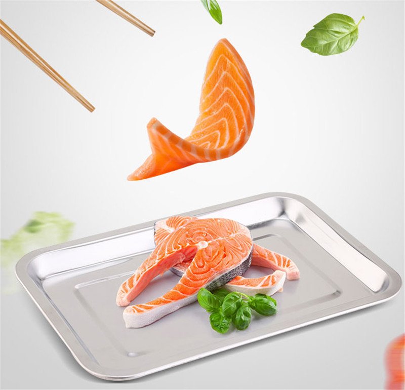 Stainless Steel Storage Trays Square Plate Thickening Pans Rectangular Tray Barbecue Deep Rice Dishes Bbq Kitchen Accessories - Image 5