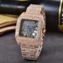 Cross-border Square Watch Steel Band Diamond-encrusted Quartz Movement