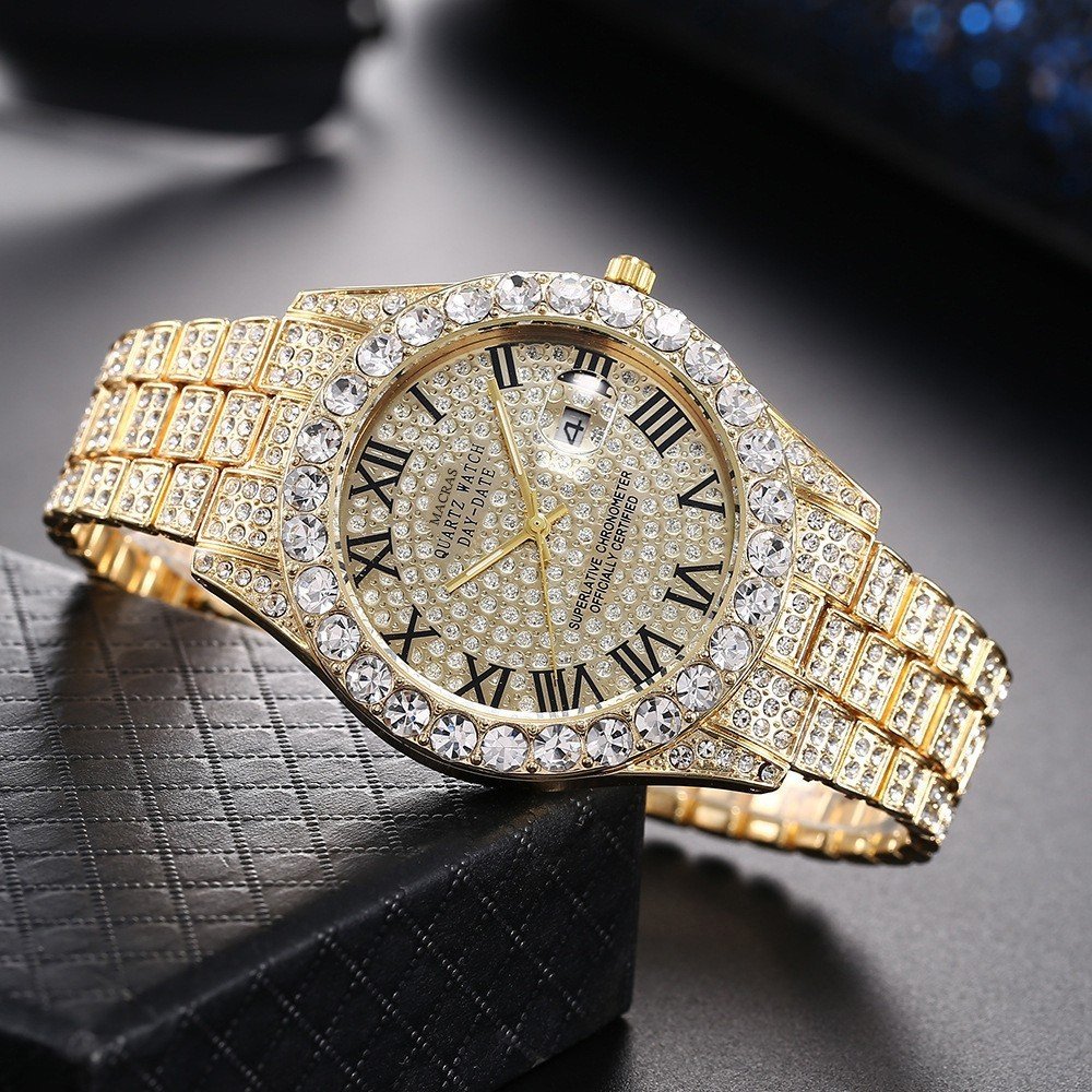 Roman Numeral Dial Steel Band Quartz Watch - Image 6