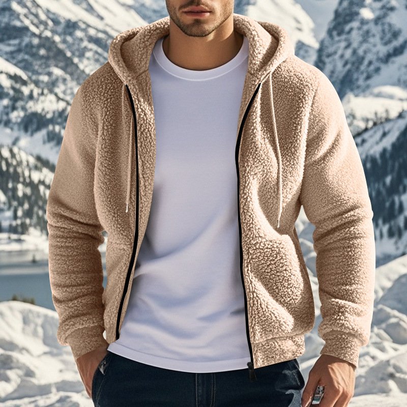 Men's Thickened Warm Double-sided Fleece Jacket Zipper - Image 5