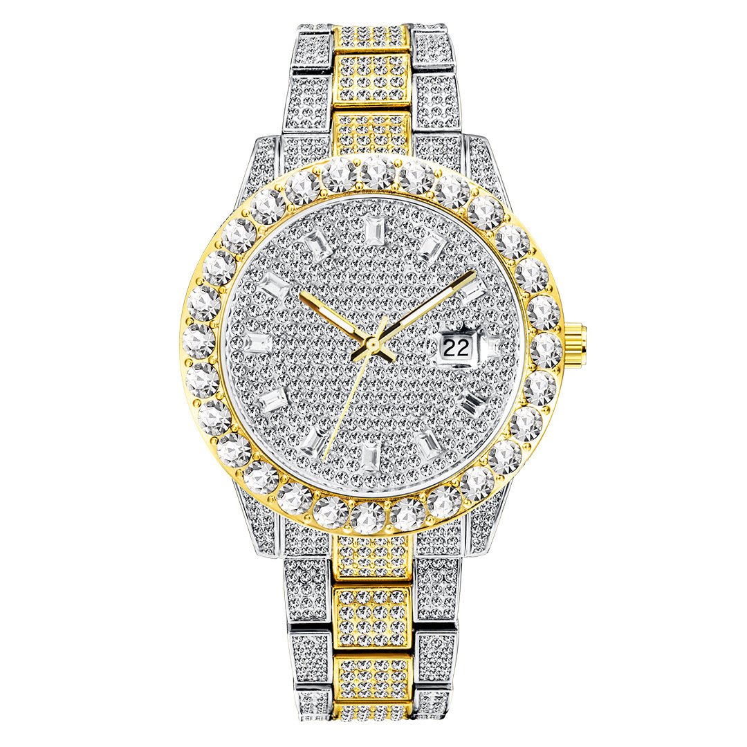 Fashionable Large Dial Full Diamond Watch - Image 2