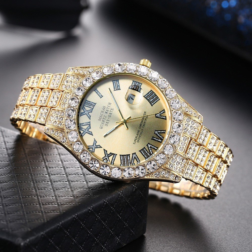 Roman Numeral Dial Steel Band Quartz Watch - Image 5